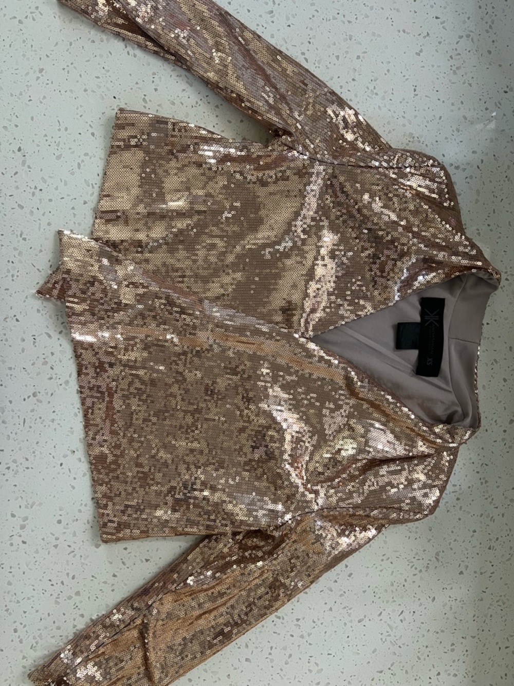 Kardashian Kollection Rose Gold Sequin Blazer